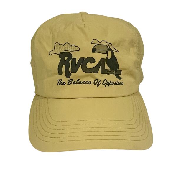 RVCA RARE Tropicana Clipback Hat Cap Yellow Toucan Nylon Lightweight 5-Panel - Picture 1 of 8